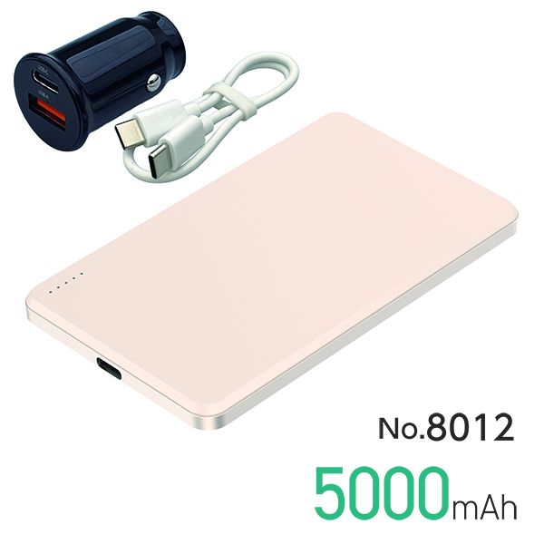 準固体モバイルバッテリー5000mAh DC12V付 PG